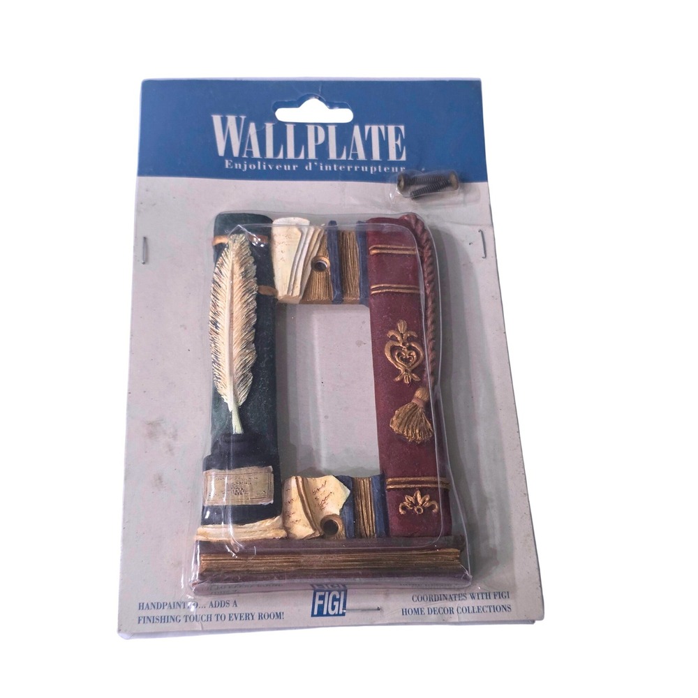 Golf Wallplant Figi 1999 Vintage Library Books Quill Single Rocker Switchplate